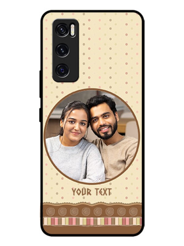 Custom Vivo V20 Se Custom Glass Mobile Case  - Brown Dotted Mobile Case Design