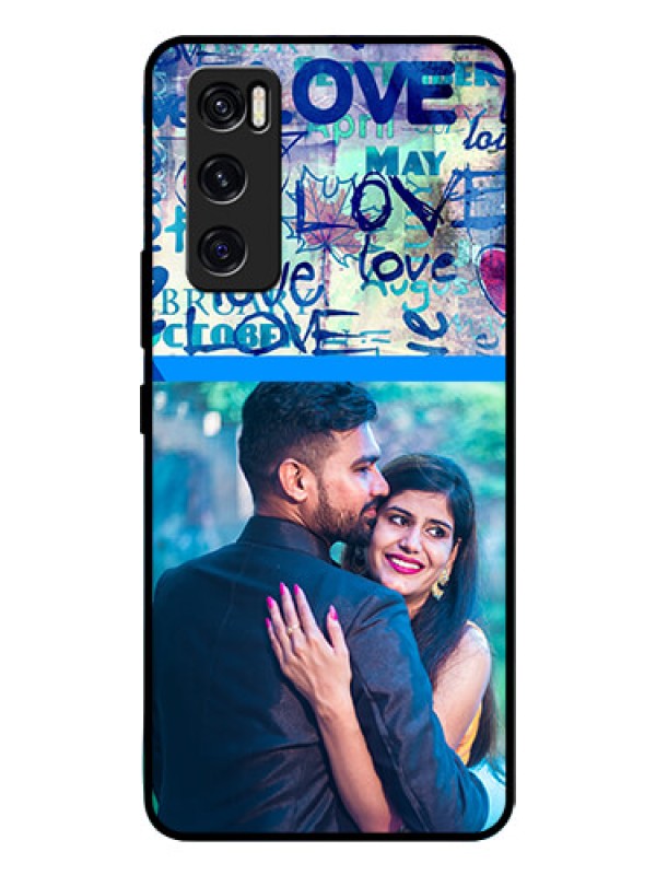 Custom Vivo V20 Se Custom Glass Mobile Case  - Colorful Love Design