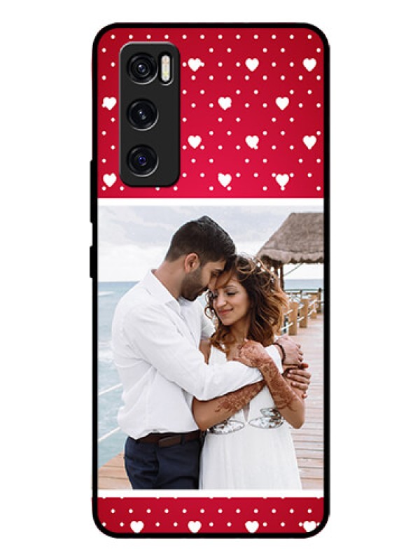 Custom Vivo V20 Se Photo Printing on Glass Case  - Hearts Mobile Case Design