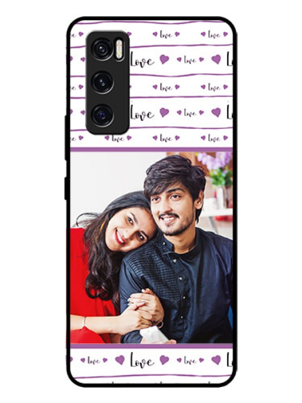Custom Vivo V20 Se Custom Glass Mobile Case  - Couples Heart Design