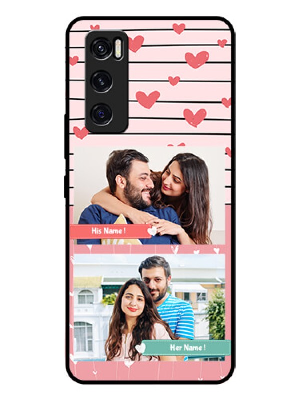 Custom Vivo V20 Se Custom Glass Mobile Case  - Photo with Heart Design