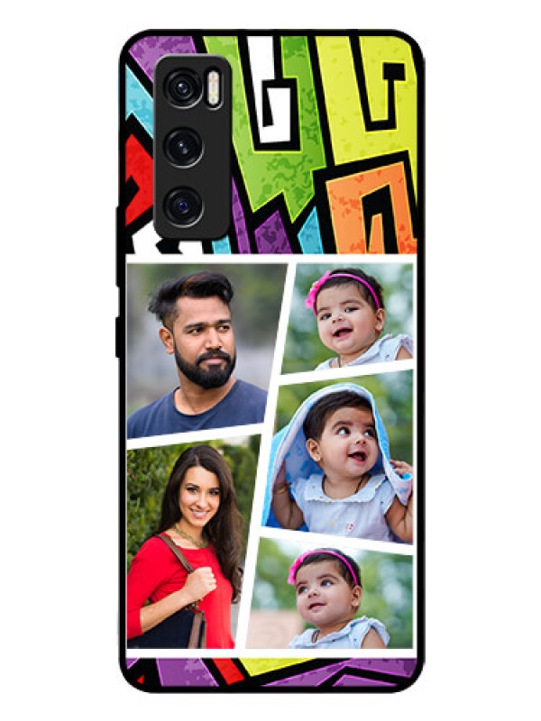 Custom Vivo V20 Se Custom Glass Phone Case  - Graffiti pattern Design