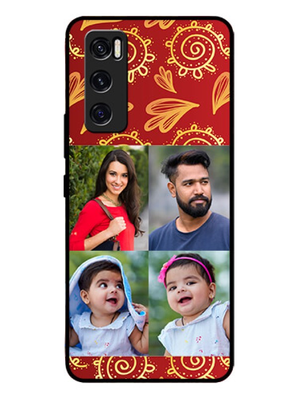 Custom Vivo V20 Se Photo Printing on Glass Case  - 4 Image Traditional Design