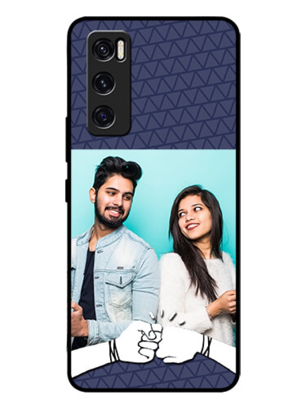 Custom Vivo V20 Se Photo Printing on Glass Case  - with Best Friends Design  