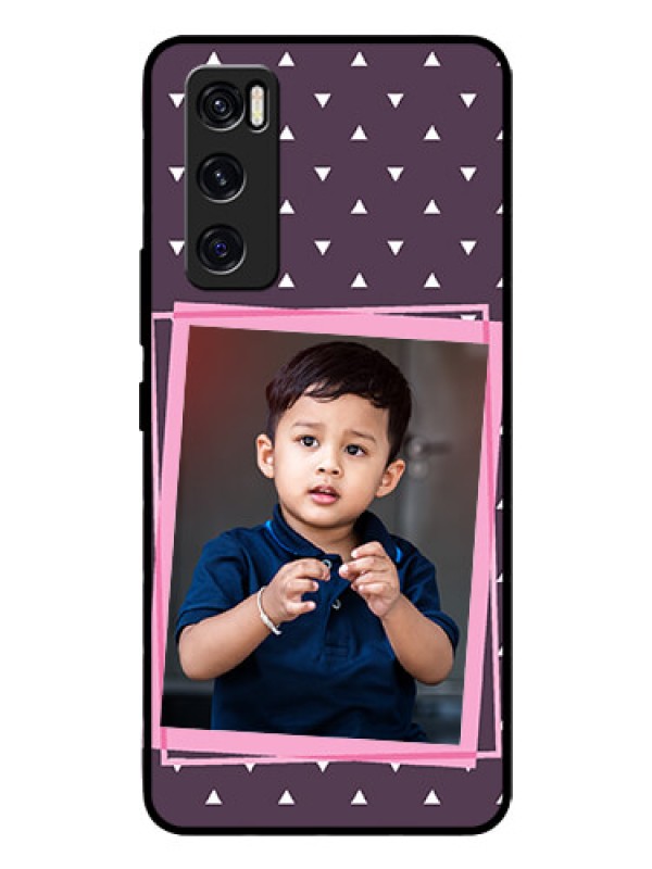 Custom Vivo V20 Se Custom Glass Mobile Case  - Triangle Pattern Dotted Design