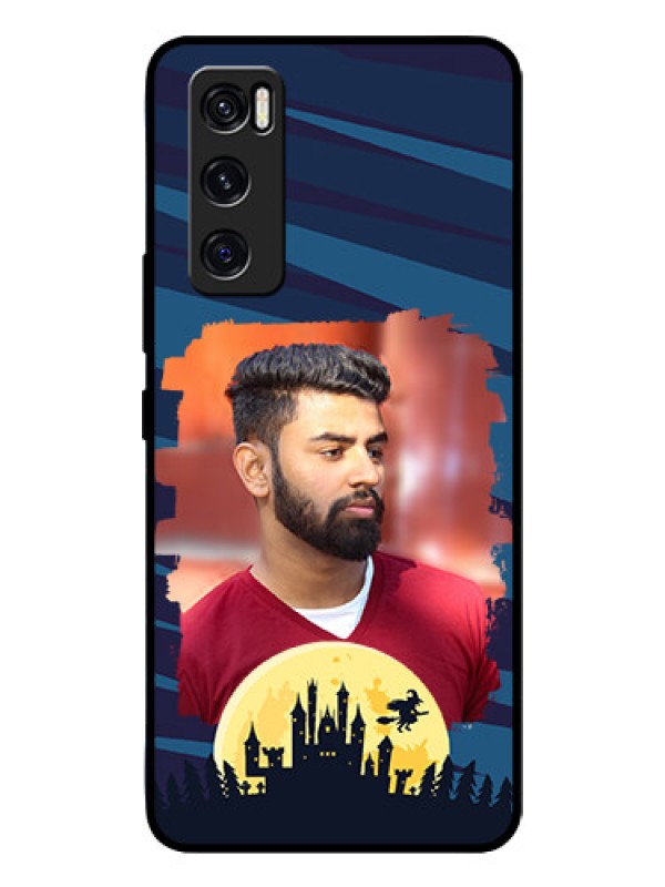 Custom Vivo V20 Se Photo Printing on Glass Case  - Halloween Witch Design 