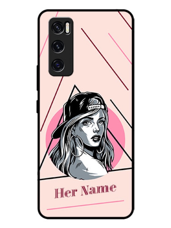 Custom Vivo V20 Se Personalized Glass Phone Case - Rockstar Girl Design