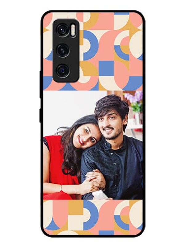 Custom Vivo V20 Se Photo Printing on Glass Case - Semi-circle Maze Pattern Design