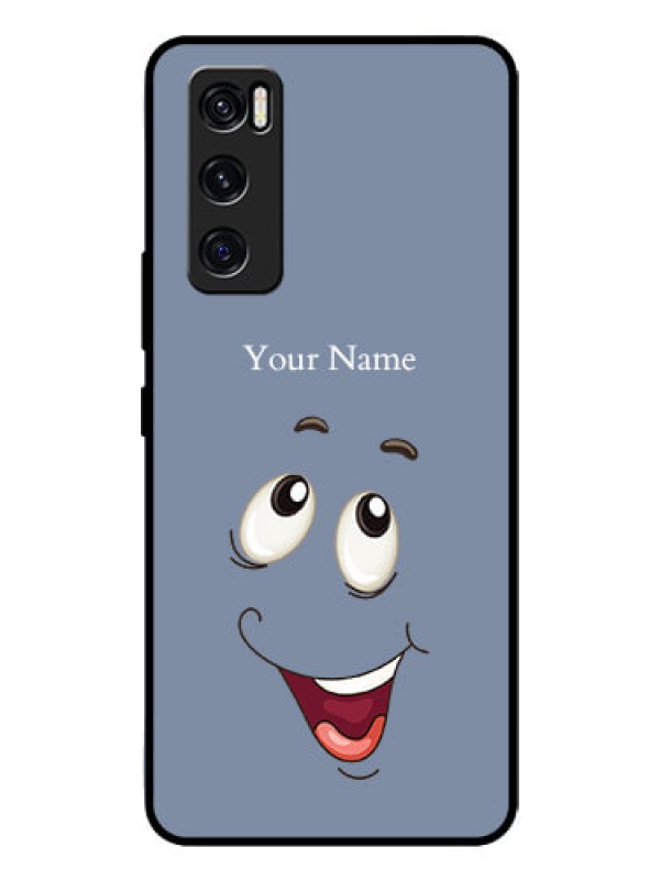 Custom Vivo V20 Se Photo Printing on Glass Case - Laughing Cartoon Face Design