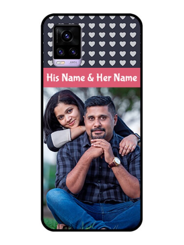 Custom Vivo V20 Custom Glass Mobile Case  - Love Symbols Design