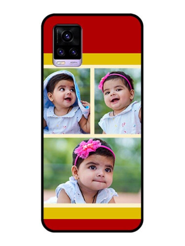 Custom Vivo V20 Custom Glass Mobile Case  - Multiple Pic Upload Design