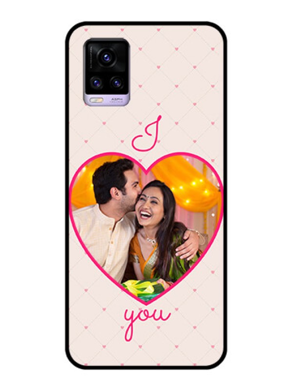 Custom Vivo V20 Custom Glass Mobile Case  - Heart Shape Design