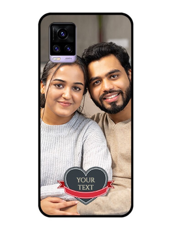 Custom Vivo V20 Custom Glass Phone Case  - Just Married Couple Design