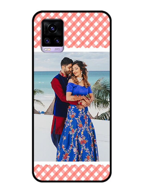 Custom Vivo V20 Personalized Glass Phone Case  - Pink Pattern Design