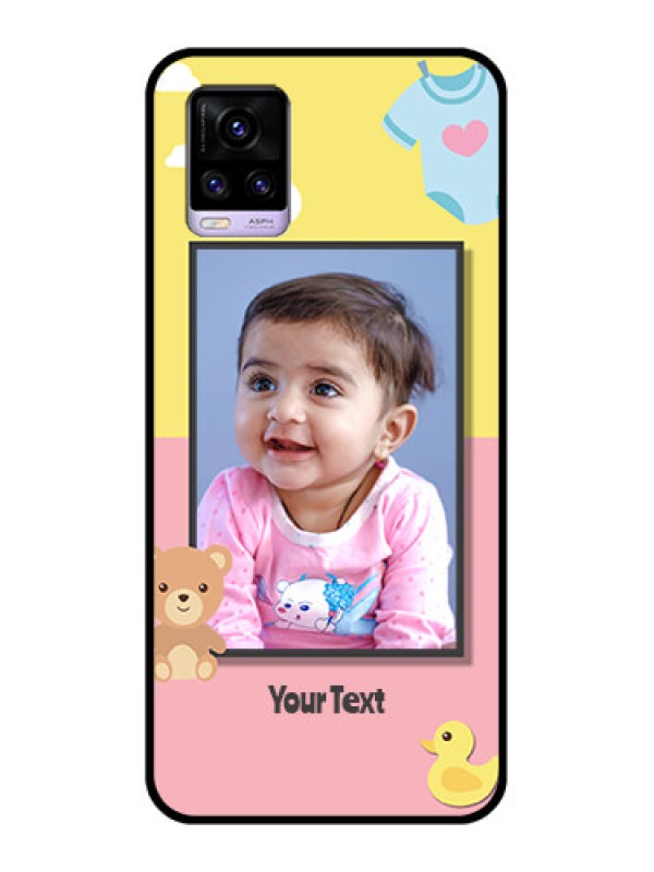 Custom Vivo V20 Photo Printing on Glass Case  - Kids 2 Color Design
