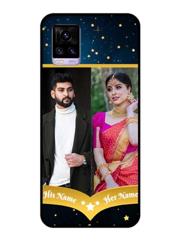 Custom Vivo V20 Custom Glass Phone Case  - Galaxy Stars Backdrop Design