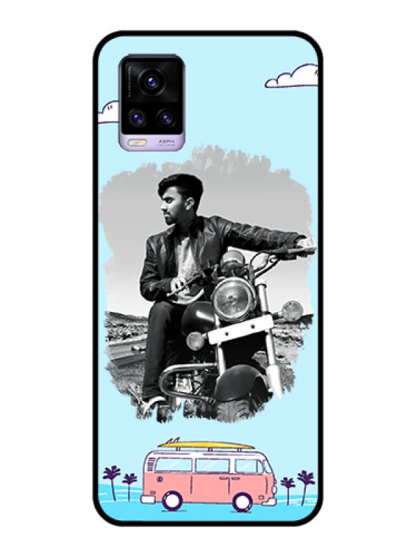 Custom Vivo V20 Photo Printing on Glass Case  - Travel & Adventure Design