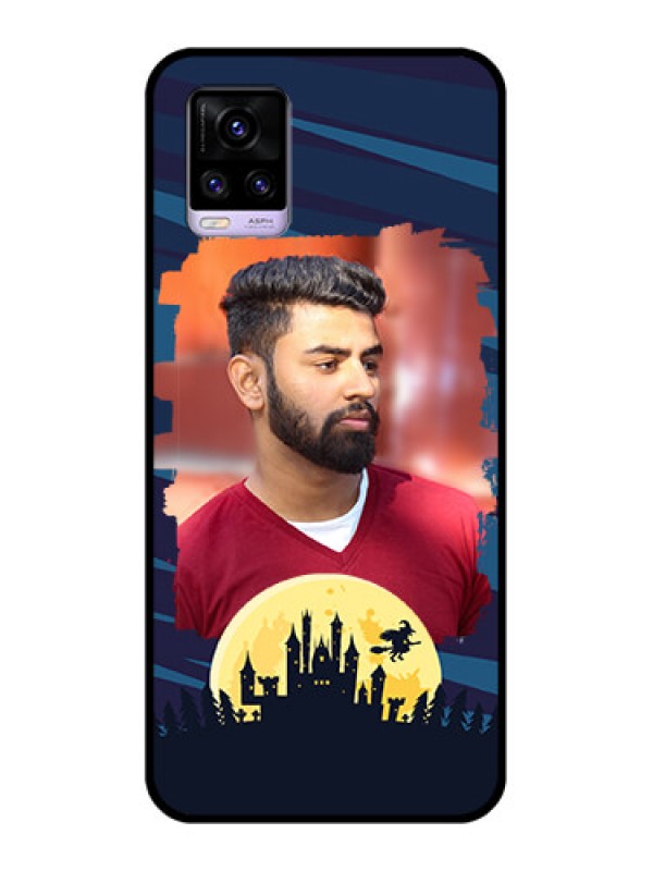Custom Vivo V20 Photo Printing on Glass Case  - Halloween Witch Design 
