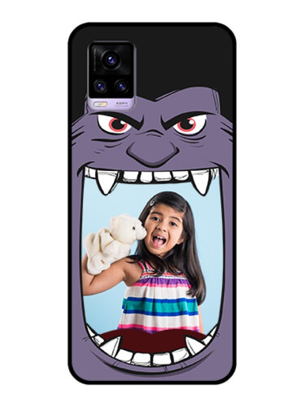 Custom Vivo V20 Custom Glass Phone Case  - Angry Monster Design