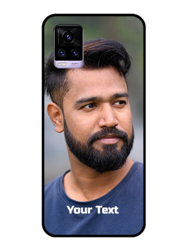 Custom Vivo V20 Glass Mobile Cover: Photo with Text