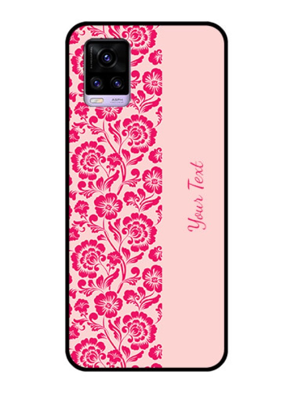 Custom Vivo V20 Custom Glass Phone Case - Attractive Floral Pattern Design