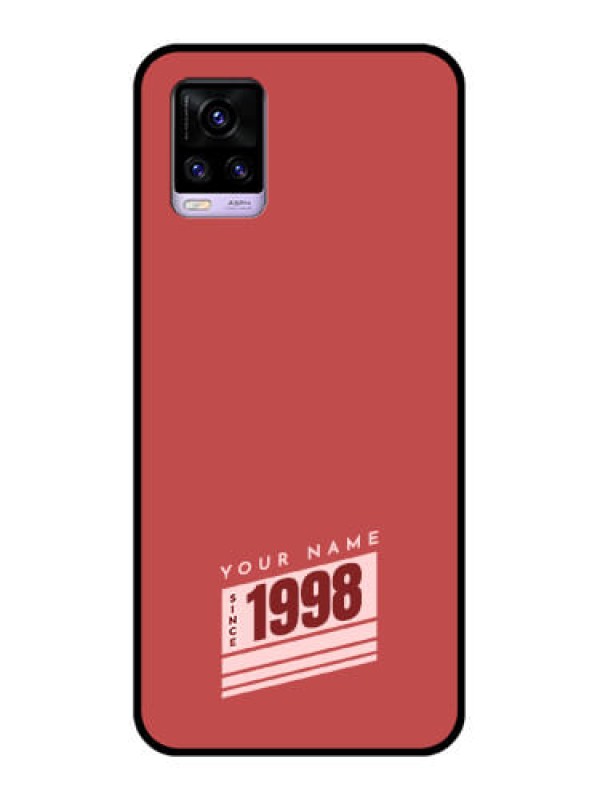 Custom Vivo V20 Custom Glass Phone Case - Red custom year of birth Design