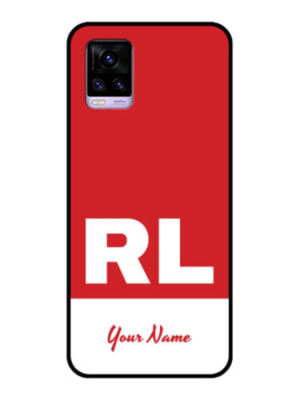 Custom Vivo V20 Personalized Glass Phone Case - dual tone custom text Design