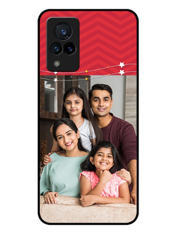 Custom Vivo V21 5G Personalized Glass Phone Case - Happy Family Design