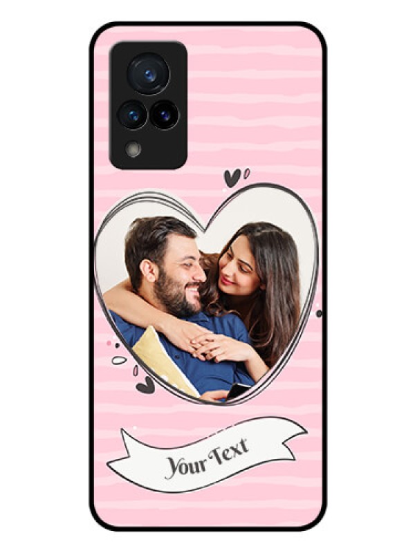 Custom Vivo V21 5G Custom Glass Phone Case - Vintage Heart Design