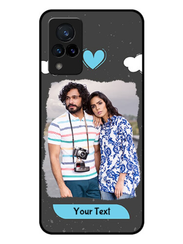 Custom Vivo V21 5G Custom Glass Phone Case - Splashes with love doodles Design