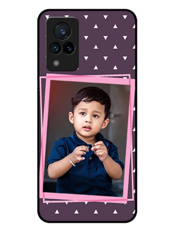 Custom Vivo V21 5G Custom Glass Mobile Case - Triangle Pattern Dotted Design