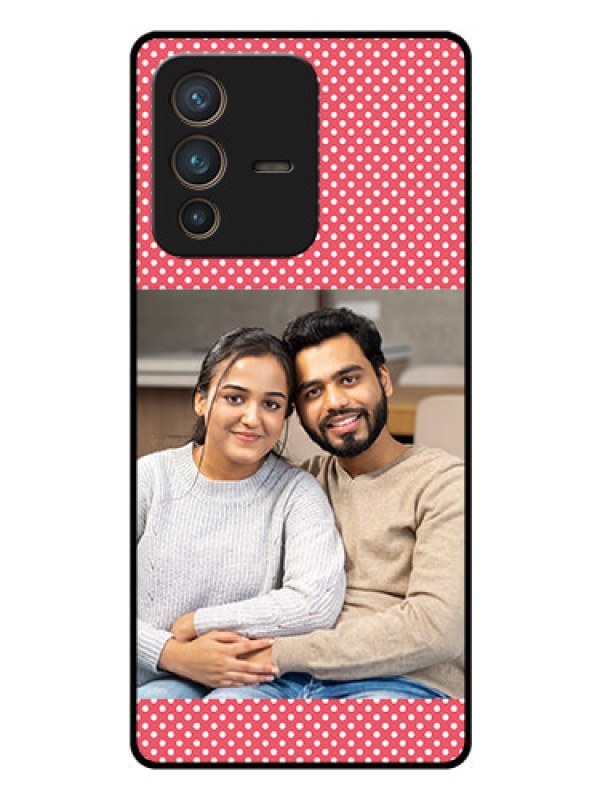 Custom Vivo V23 Pro 5G Custom Glass Phone Case - White Dotted Design