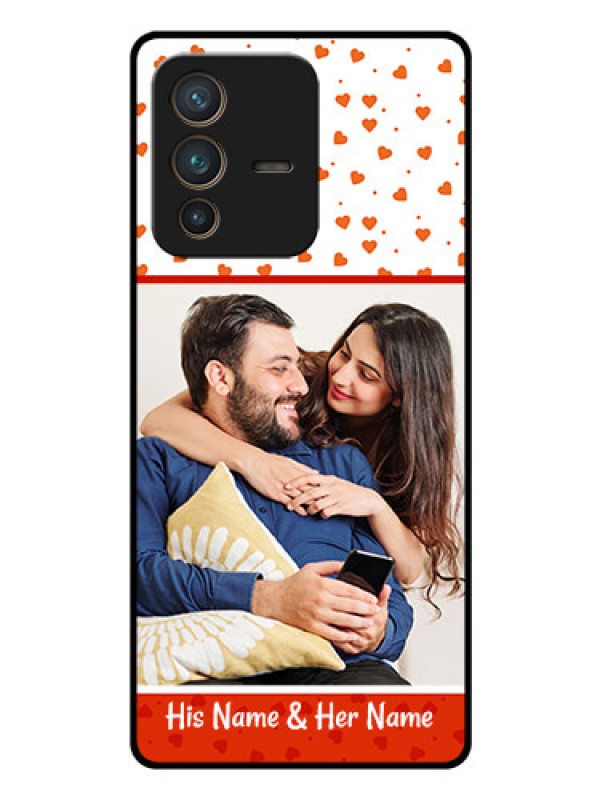 Custom Vivo V23 Pro 5G Custom Glass Phone Case - Orange Love Symbol Design