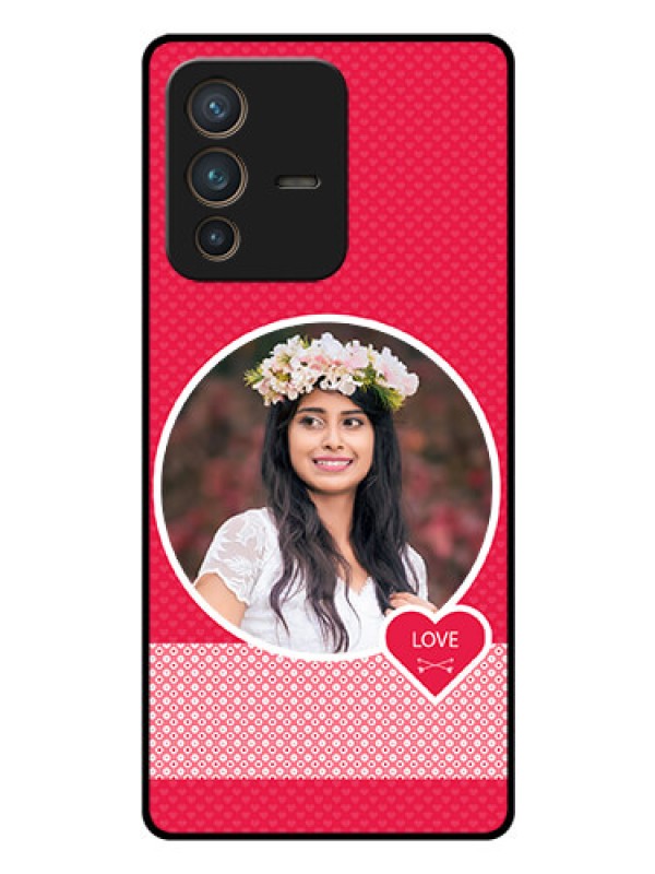 Custom Vivo V23 Pro 5G Personalised Glass Phone Case - Pink Pattern Design