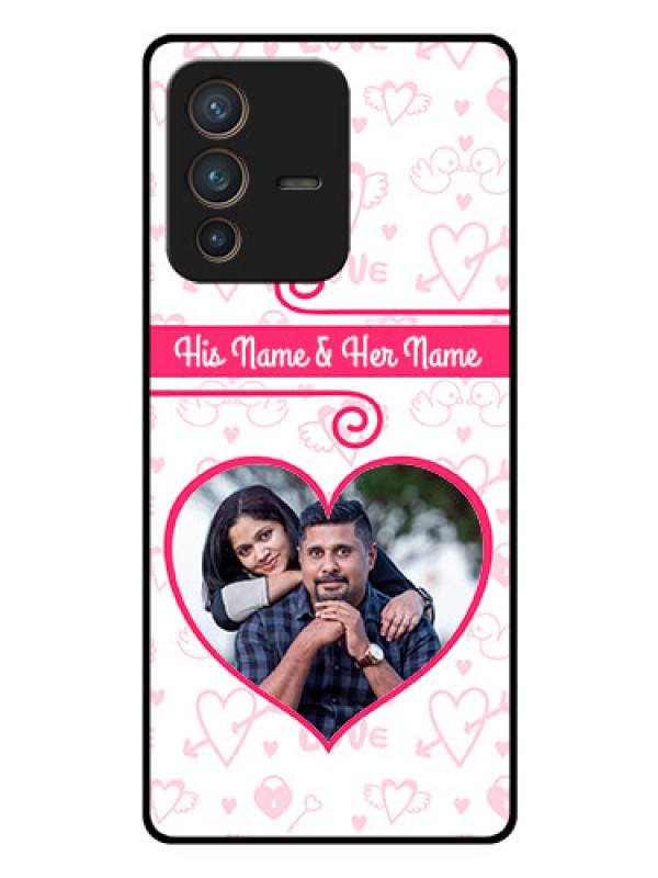 Custom Vivo V23 Pro 5G Personalized Glass Phone Case - Heart Shape Love Design