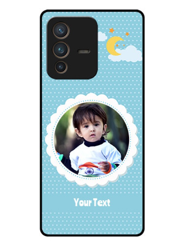 Custom Vivo V23 Pro 5G Personalised Glass Phone Case - Violet Pattern Design