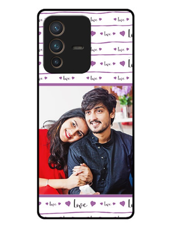 Custom Vivo V23 Pro 5G Custom Glass Mobile Case - Couples Heart Design