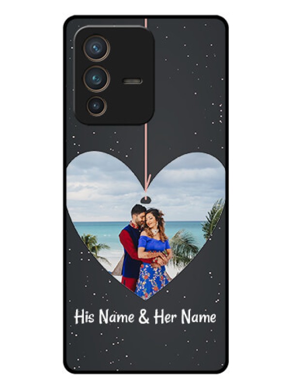 Custom Vivo V23 Pro 5G Custom Glass Phone Case - Hanging Heart Design