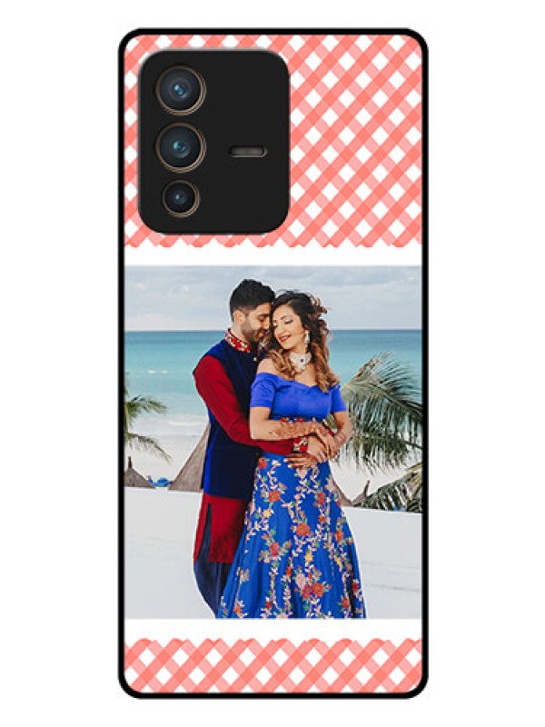 Custom Vivo V23 Pro 5G Personalized Glass Phone Case - Pink Pattern Design