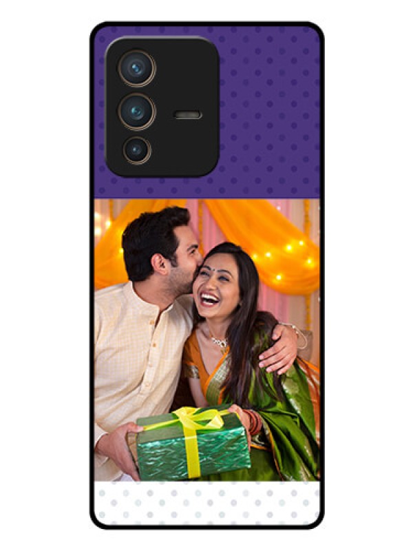 Custom Vivo V23 Pro 5G Personalized Glass Phone Case - Violet Pattern Design