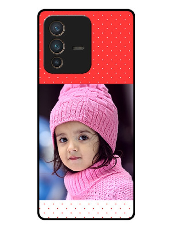 Custom Vivo V23 Pro 5G Photo Printing on Glass Case - Red Pattern Design
