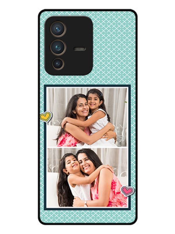 Custom Vivo V23 Pro 5G Custom Glass Phone Case - 2 Image Holder with Pattern Design