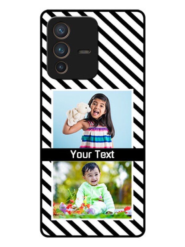 Custom Vivo V23 Pro 5G Photo Printing on Glass Case - Black And White Stripes Design