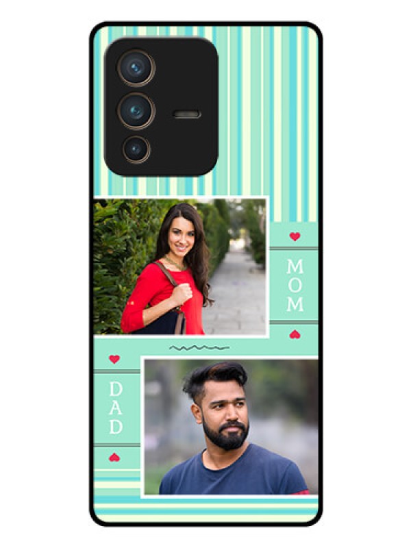 Custom Vivo V23 Pro 5G Custom Glass Phone Case - Mom & Dad Pic Design