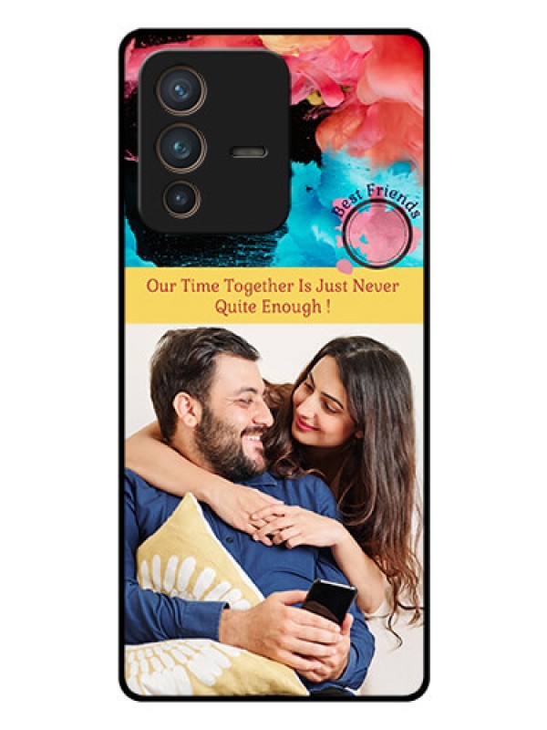 Custom Vivo V23 Pro 5G Custom Glass Mobile Case - Quote with Acrylic Painting Design
