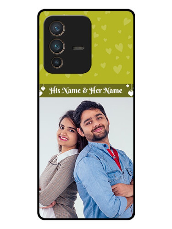 Custom Vivo V23 Pro 5G Custom Glass Phone Case - You & Me Heart Design