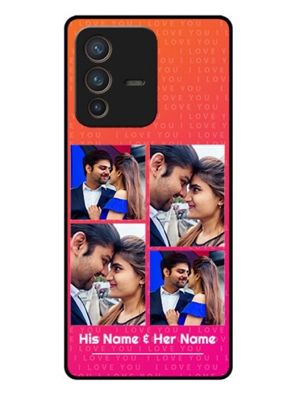 Custom Vivo V23 Pro 5G Custom Glass Phone Case - I Love You Pink Design