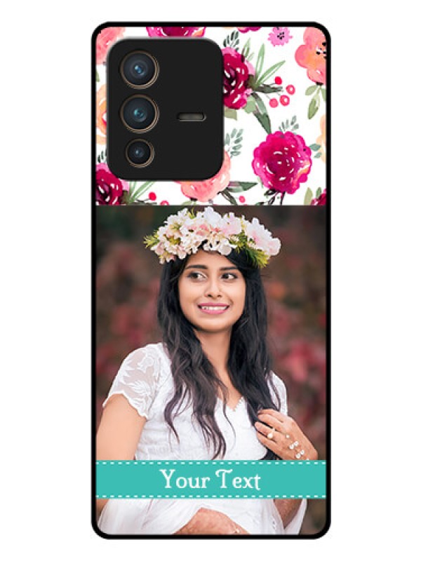 Custom Vivo V23 Pro 5G Custom Glass Phone Case - Watercolor Floral Design