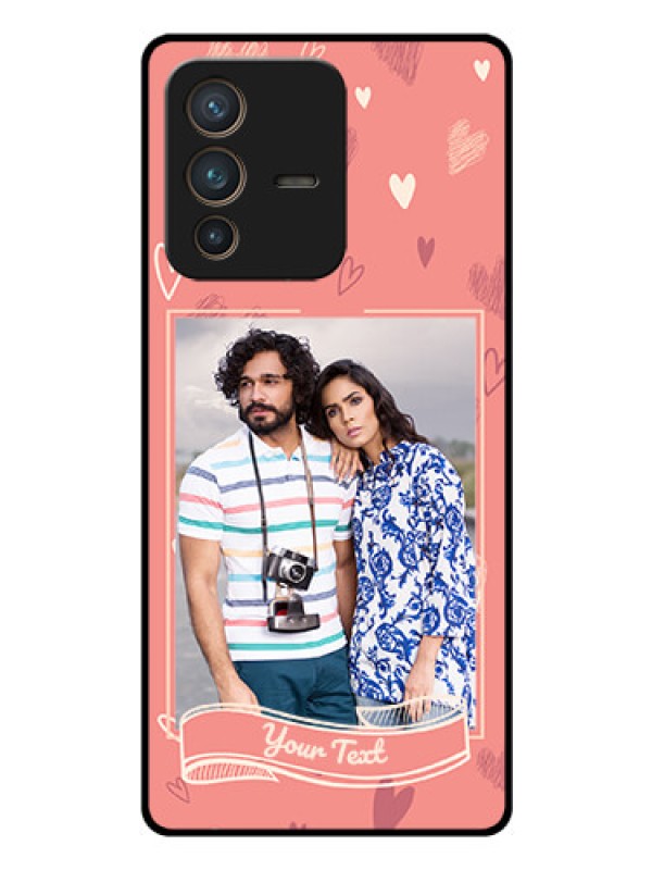 Custom Vivo V23 Pro 5G Custom Glass Phone Case - Love doodle art Design