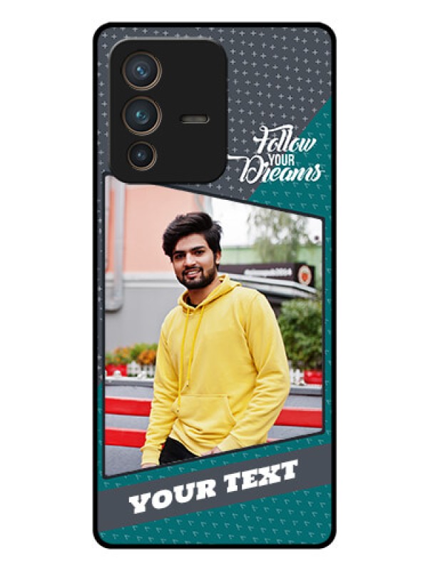 Custom Vivo V23 Pro 5G Personalized Glass Phone Case - Background Pattern Design with Quote